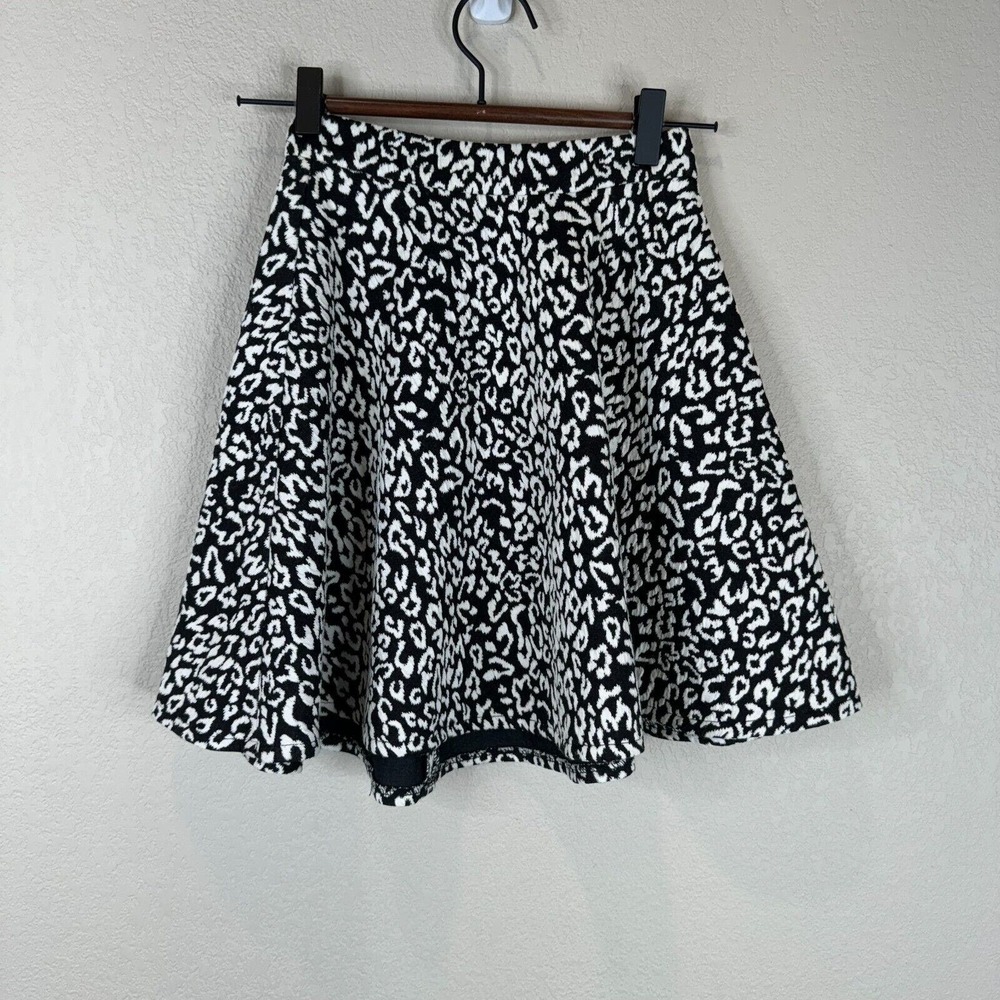 Nicholas Women's Leopard Print A-Line Mini Skirt Black/White‎ Size 0